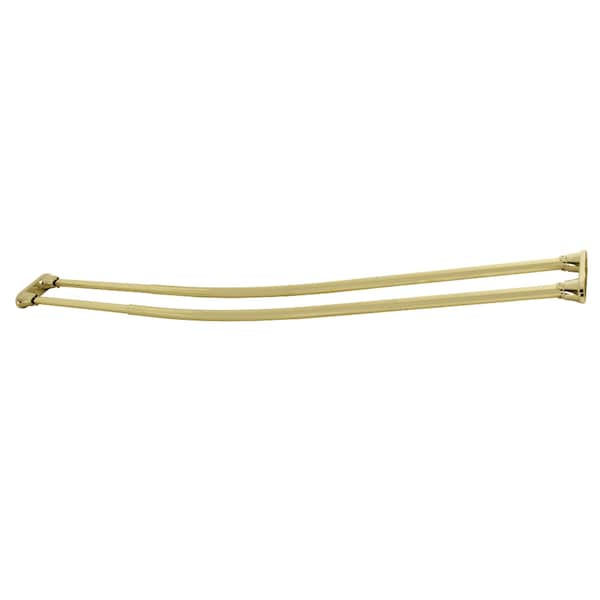 6072 Stainless Steel Adjustable Double Curved Shower Curtain Rod, Polished Brass